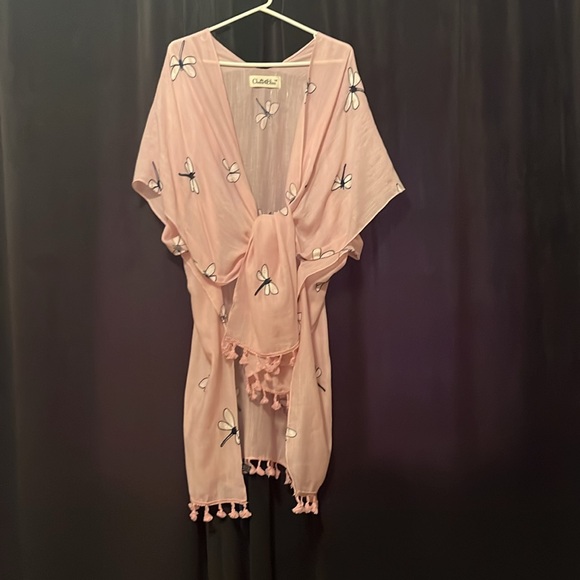 Beautiful PlNK Dragonfly Swim Coverup or Duster. One Size - Picture 9 of 10